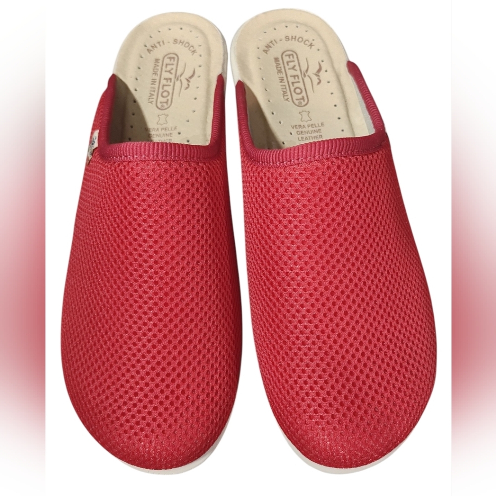 Red Slip-On Mesh Shoes